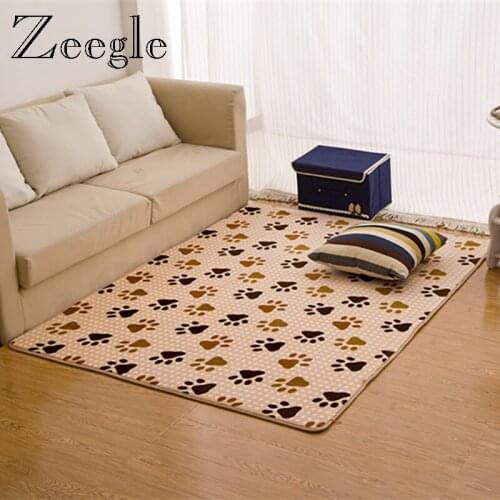 Zeegle Living Room Floor Mat Non-slip Carpet Kids Bedroom Soft Carpet Sofa Beside Coral Fleece Rug for Home Decor