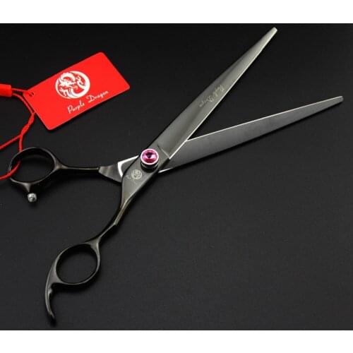 Pets Scissors 674# 8.0'' 22cm Brand Purple Dragon Hairdressing Scissors 440C Red Gem Dogs Cats Pets Cutting Shears Hair Scissors