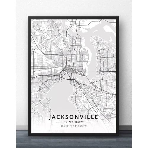 Jacksonville US Map Poster