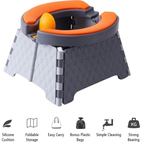 Portable Baby Potty Training Foldable Baby Toilet Seat Travel Potty with Splash Guard Silicone Mat Training Seat for Home Travel