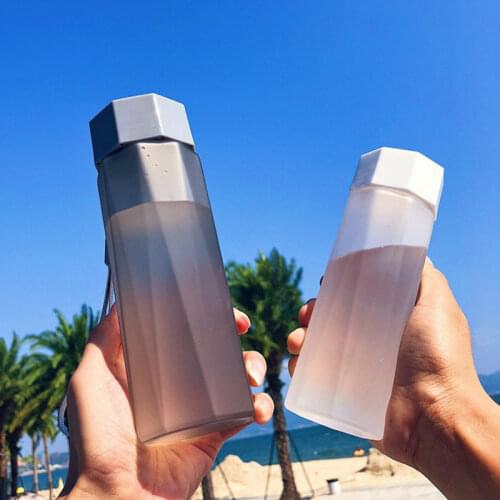 Scrub Simple Water Cup Korea Male Female Students Fresh Lovely Lightweight Plastic Bottles Portable Leakproof Drinking Cup