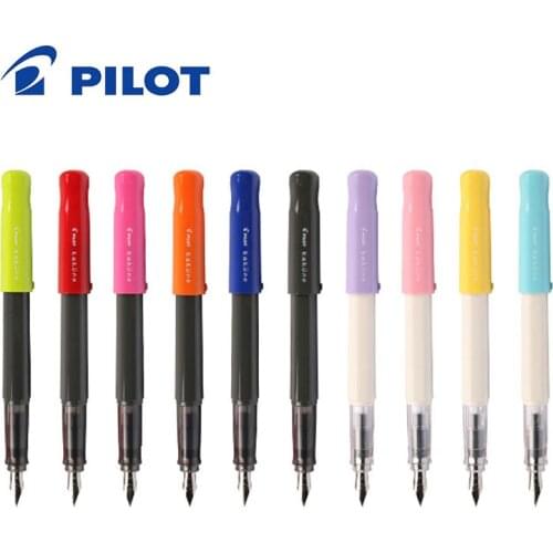 Pilot Kakuno Smile Fountain Pen - Fine Nib(0.3-0.4 mm) Medium Nib(0.5-0.6 mm) + 1 Ink Cartridge For Student School Office