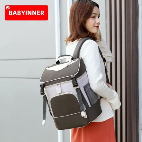 BABYINNER Baby Diaper Bags Multi-function Mommy Bag Portable Infant Stroller Insulated Bag Fashion Nursing Backpack Baby Supply