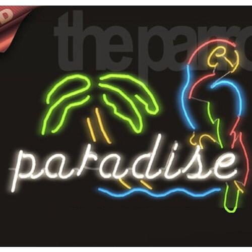 Decorative Light Second Life Paradise Parrot Neon Bulbs Light Club Display Wall Signs Enseigne Lamp In The Room Glass Handmade