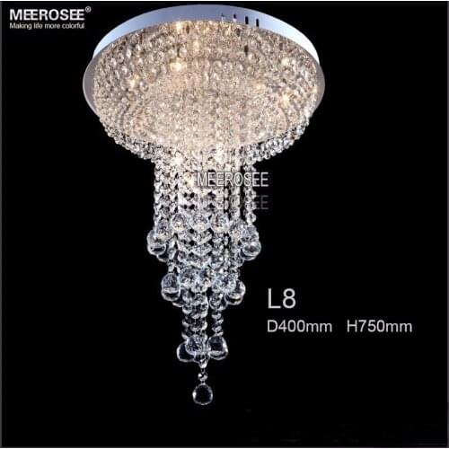 Led Lamp Lamparas De Techo Round Lustre De Crystal Stair Luminaria Plafonnier Led Foyer Hallway Crystal Ceiling Lights Fixture