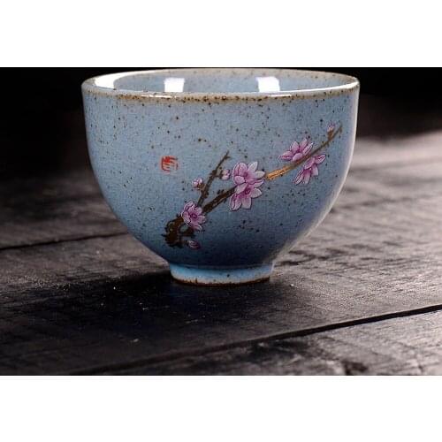 Vintage Tea Cup 70ml Japanese Style Retro Master Teacup Animal Small Plum Blossom Bowl Porcelain Single Mug WF106