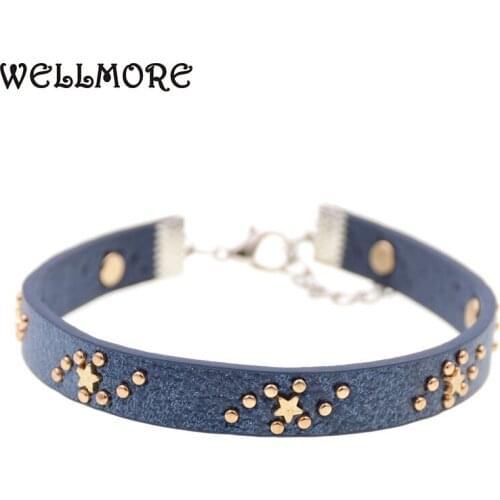 WELLMORE women anklets star leather bracelet Charm Bohemian Anklets for women Summer Party Gift drop shipping