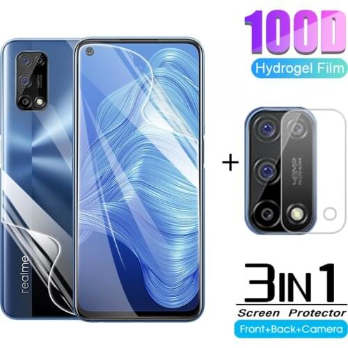 3in1 Screen Protector For Oppo Realme 7 5G Pro Full Cover Hydrogel Film For Realme7 5G Camera Lens Film soft film Not Glass