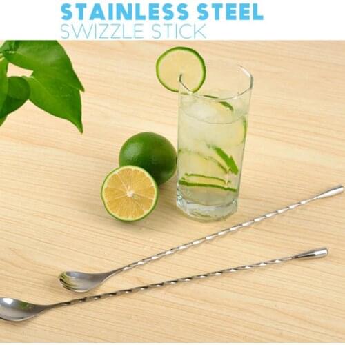 1 Pc Stainless Steel Cocktail Bar Spiral Pattern Drink Shaker Muddler Stirrer Twisted Mixing Spoon Kitchen Tableware