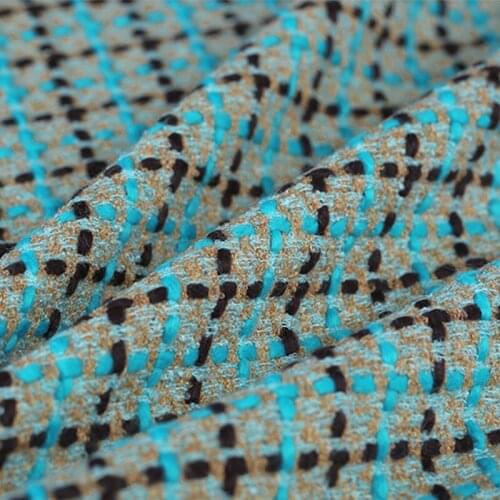 145CM Wide 480G/M Weight Blue Brown Soft Knitted Tweed Wool Viscose Fabric for Autumn Spring Dress Jacket DE974