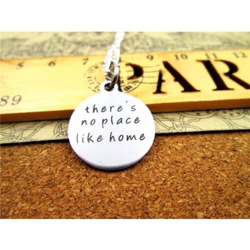 3pcs/lot Fashion stainless steel necklace "theres no place like home" Pendant necklace Jewelry Gift more style for choosing