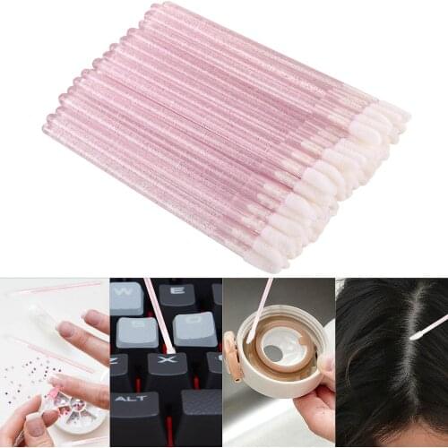 500 disposable lip brushes, crystal powder-filled lipstick applicator, lip gloss stick pink