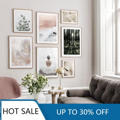 Nordic Abstract Poster Forest Canvas Painting Seascape Wall Art Pictures For Living Room Plant Modern Home Decorative
