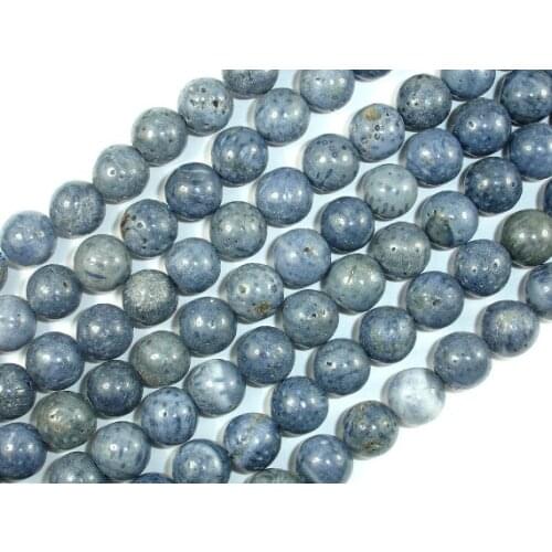 1 string Natural Blue Sponge Coral Beads 4mm 6mm 8mm 10mm 12mm Loose Beads For Jewelry DIY 15.5" Full Strand