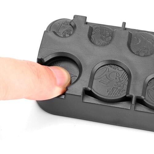 AOZBZ Black Car Coin Holder Coin Holder Car Coin Storage Box Plastic Car Accessories