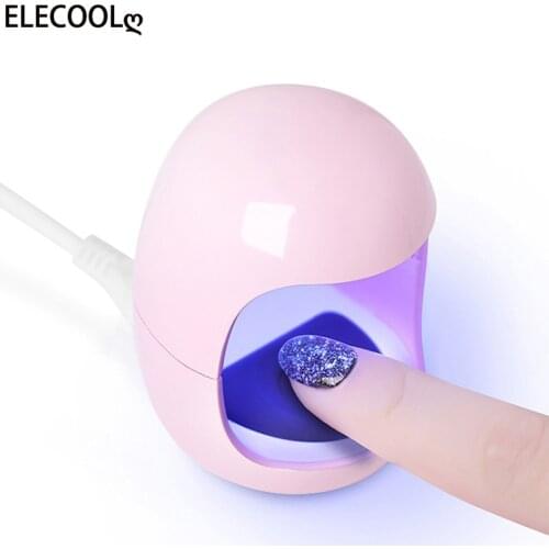 ELECOOL Mini Portable 3W LED Lamp Nail Dryer For Gel Polish Dry UV Lamp Egg Shape Single Nail Gel Polish Machine Manicure Tools