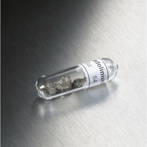 Gadolinium Rare Earth 99.9% Gd Element Sample sealed tube in sealed vial 5 gram