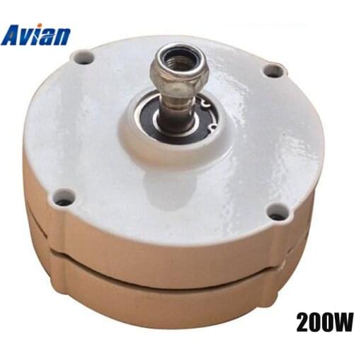 200W 12V 24V Permanent Magnet Generator AC Alternator for Vertical or Horizontal Wind Generator
