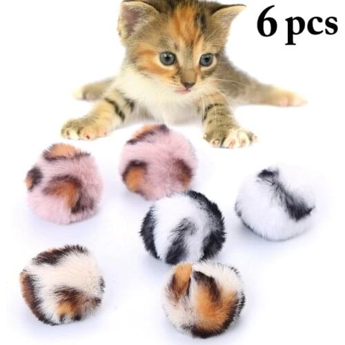 6pcs Pet Cat Toy Cat Chew Toy Plush Fashion Kitten Ball Toy Kitten Playing Toy with Catnip Funny Interactive Toys for Cats