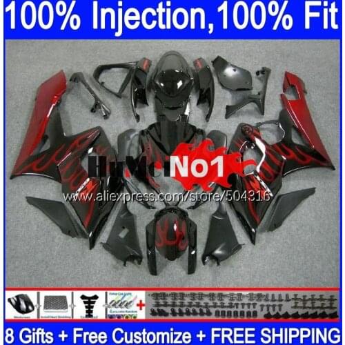 Injection For SUZUKI 1000CC GSXR-1000 GSXR 1000 21MC.3 GSX-R1000 GSX R1000 05 K5 GSXR1000 2005 2006 05 06 Fairings Red flames