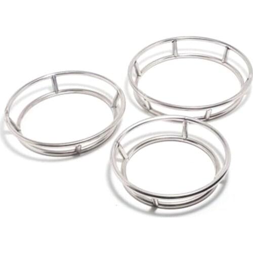 3-Piece Set Thick Wok Rack Household Round Stainless Steel Rack Double Insulation Anti-Scalding Kitchen Tools