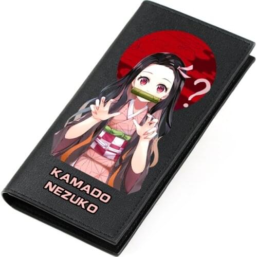 Anime Wallet Demon Slayer Print Men Women Purse Pu Leather Short Long Wallet Clips Card Holder Money Bag for Students 2020