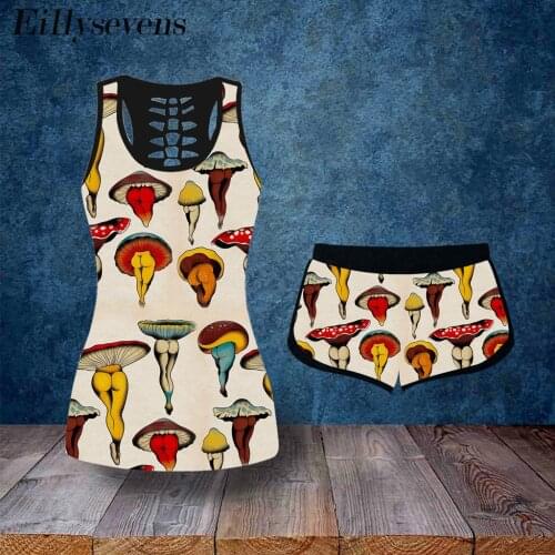 Fashion Print Two Piece Set Sleeveless Tank Vest Top Shorts Women Tracksuit 2020 Summer Fashion Casual Sporty Suits Halloween