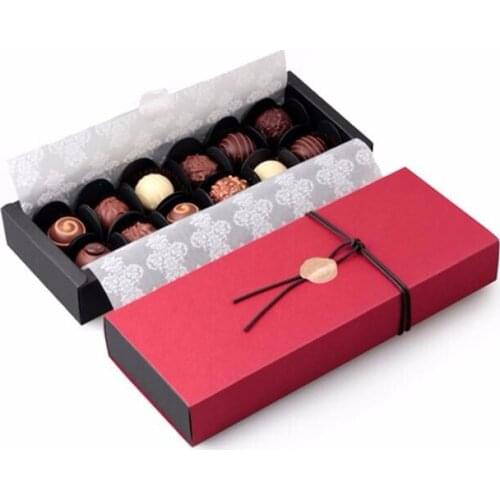 Red rectangle 12 cavities holes chocolate packaging box for Valentines Day chocolate candy gift box 100pcs/lot