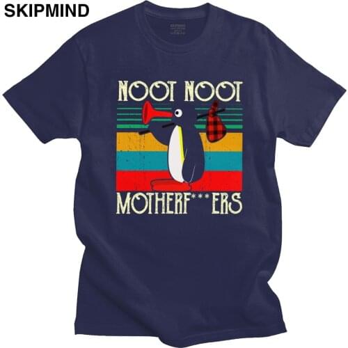 Cool Mens Pingu Noot Noot Motherfu***s T Shirt Short Sleeve Round-neck Cotton Tshirt Summer Anime Penguin Meme Tee Apparel Gift