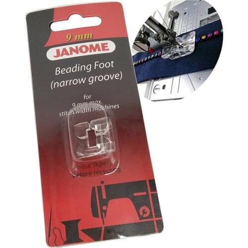 Beading Foot Narrow Groove For Janome MC9900,MC12000,15000 9mm Max.Stitch Width Machines 202097006