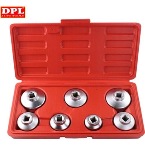 7PCS Oil Filter Cap Socket Wrench Tool Set For Benz BMW FORD 24mm 27mm 29mm 30mm 32mm 36mm 38mm