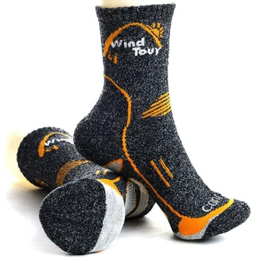 3 pairs /lot Hiking socks mens coolmax sports socks quick dry towel climbing walking antibiosis thermal thick cycling socks