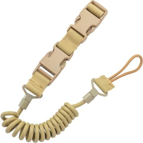 New Outdoor Tactical Spring Gun Rope Single Point Strap Sports Elastic Nylon Canvas Safety