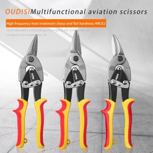 OUDISI Metal Sheet Cutting Scissor Pvc Pipe Cutter Professional Industrial Shears Iron Scissors Multi-purpose Scissors Tin Snips