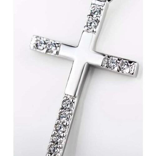 BeBe Kitty Hot Sale Cross Pendant Necklace with Luxury Austria Crystal Zircon 3 Layer Allergy Women Necklace Free Shipping