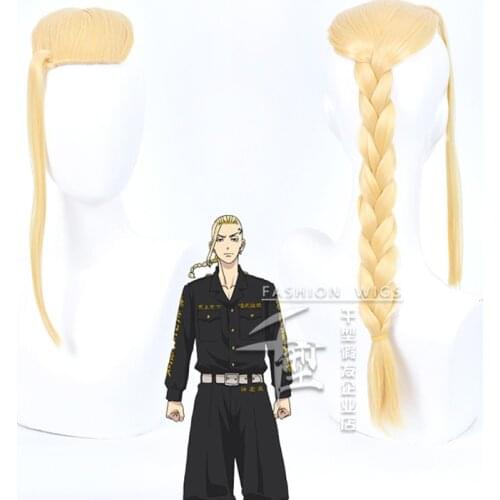 Tokyo Revengers Ryuguuji Ken Ryuguji Golden Braid Wig Cosplay Costume Heat Resistant Synthetic Hair Men Carnival Party Wigs