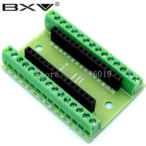 NANO V3.0 3.0 Controller Terminal Adapter Expansion Board NANO IO Shield Simple Extension Plate For Arduino AVR ATMEGA328P Green