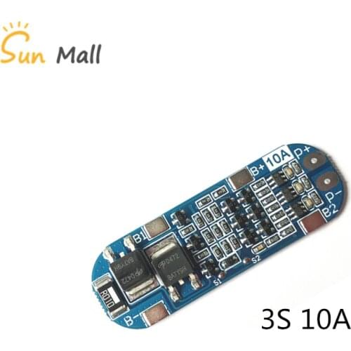 3S 10A Lithium Battery Protection Board 11.1V 12V 12.6V BMS overcharged/short-circuit