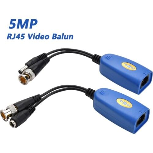 Hamrolte RJ45 HD Video Balun 1CH Passive Power Video Balun For 5MP/4MP/1080P/720P CVI/TVI/AHD/CVBS Camera Cat5/5e/6 Video Balun