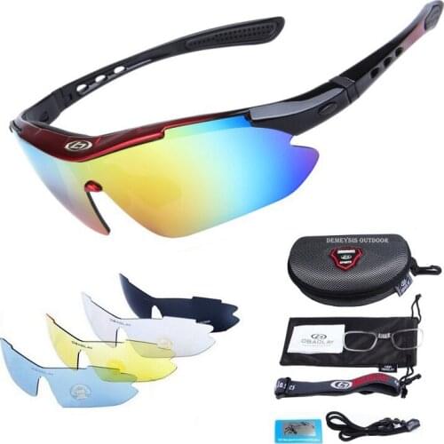 Professional Polarized Cycling Glasses Bike Goggles Outdoor Sports Bicycle Sunglasses Camping Hiking Fishing Gift Box Package