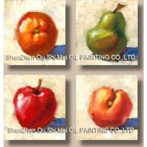 Hand Painted Contemporary Colorful Fruit Still Life Oil Painting Food and Drink Painting on Canvas for Restaurant