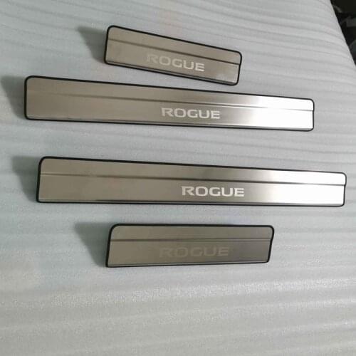 Car Styling For Nissan Rogue T32 2014-2020 Stainless Door Sill Trim Cover Scuff Plate Guard Door Sills Protector