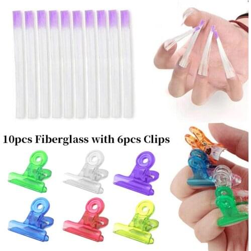 Fiberglass Nail Forms Nail Pinching Clips for UV Gel Building DIY Nails Acrylic Extension Tips Manicure Tool Nail Accessories