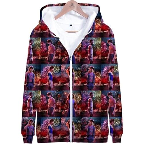 Classic TV Series Stranger Things 3d Zipper Hoodies Sweatshirts Fashion Harajuku Tops Novelty Men/women/Kids Clothes Oversized