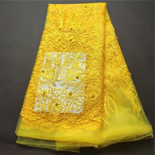 High Quality African Soft Lace Fabric Embroidery French Mesh Milk Silk Lace Fabric Stone For Nigerian Dress Sewing JL014