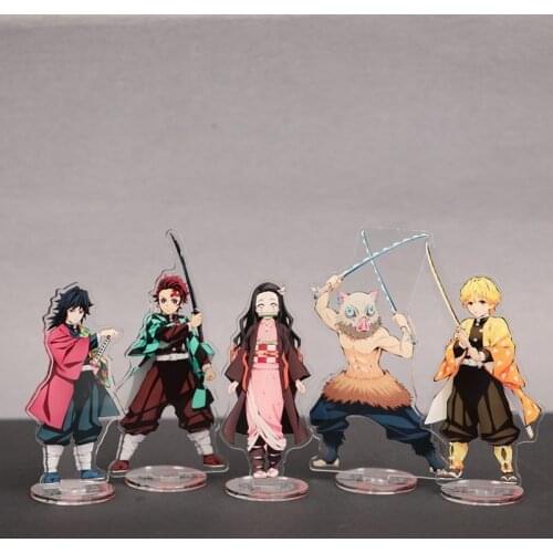 17cm Japanese Anime Demon Slayer Kimetsu no Yaiba Acrylic Standing Figures Card Kamado Tanjirou Nezuko Stand Figure Gift