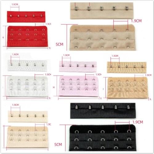 30 Sets/lot 3x5 9.5cm Bra Extender Buckle Tailor Sewing Accessories Hook and Eye Underwear Skin Black White Fitness Sportswear