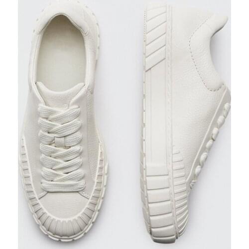 2021 Autumn Oxford Shoes For Women Thick-soled White Shoe Female Cow Leather Flat Bottom Vulcanized Shoes Leisure Sneakers Flats