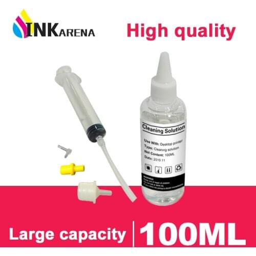 INKARENA Printer Head Cleaning Liquid Solution For Brother For Epson Pigment Ink With Syringe For HP For Canon Inkjet Printer