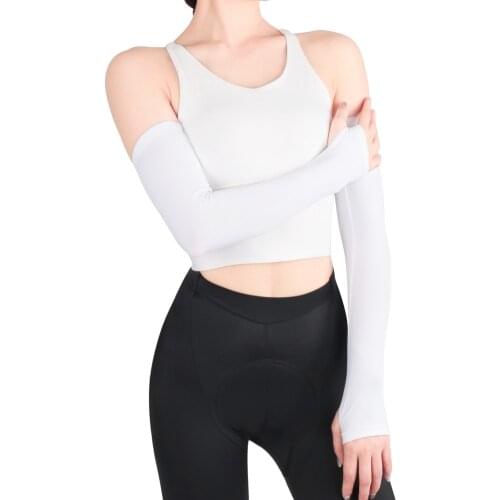 1 pair Cycling Sunscreen Anti-UV Arm Sleeves Ice Silk Fabric Basketball Outdoor Volleyball Sleeves Sport Fitness Arm Warmers